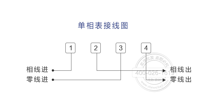 单相电子式预付费电表接线图